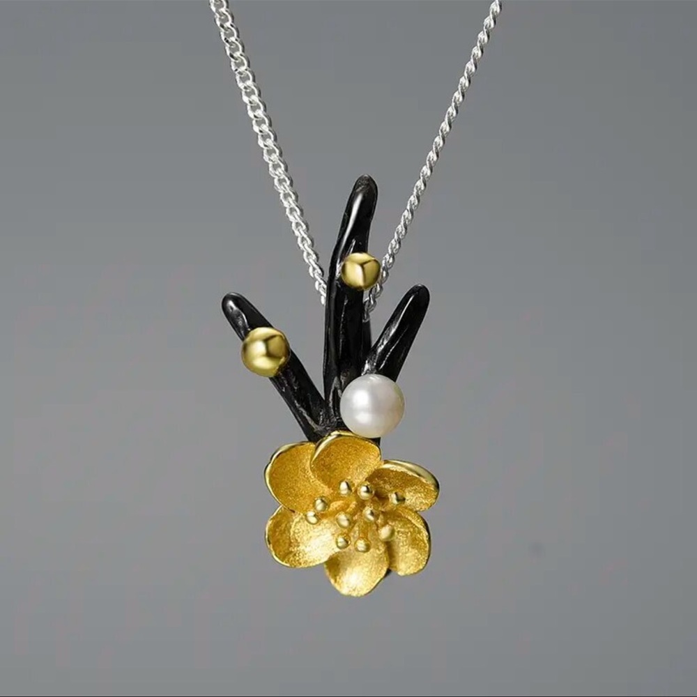 Artisan Handmade 925 Silver Natural Pearl Flower The Zaidea Necklace - Picture 3 of 12